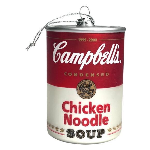 Campbells Chicken Noodle Soup Can GLASS ORNAMENT Collectors Edition 1999-Y2K - Picture 2 of 8